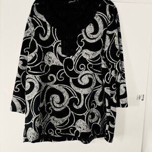 Black and White Long Sleeve Dress